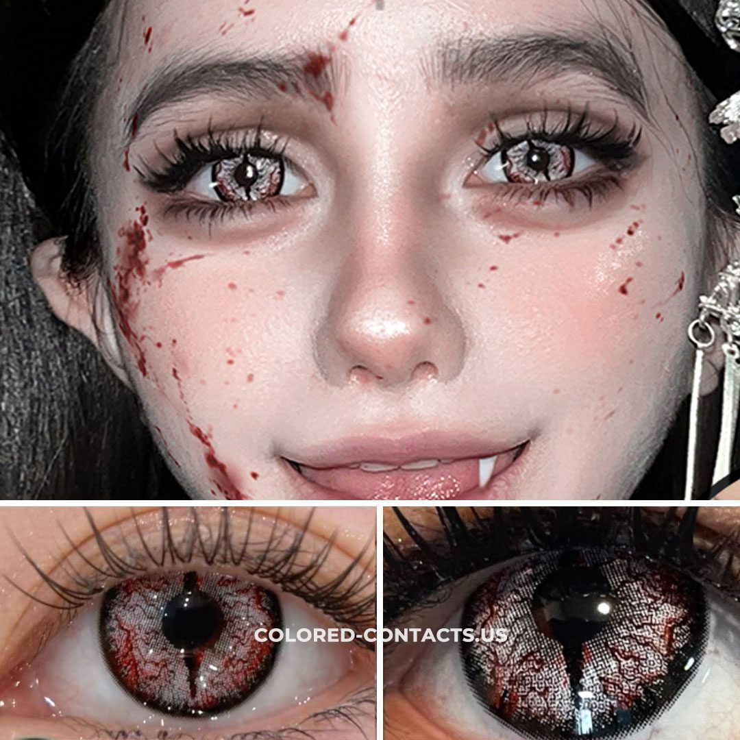 White Insect Horror Slit Pupil Contact Lenses | 4-Lens Pack - thumbnail 2