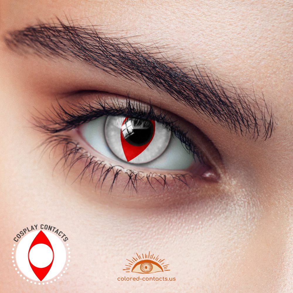 White Red Cat Eye Contacts - thumbnail 2