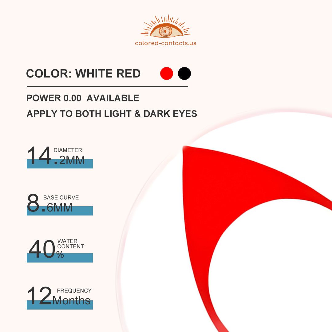 White Red Cat Eye Contacts - thumbnail 3