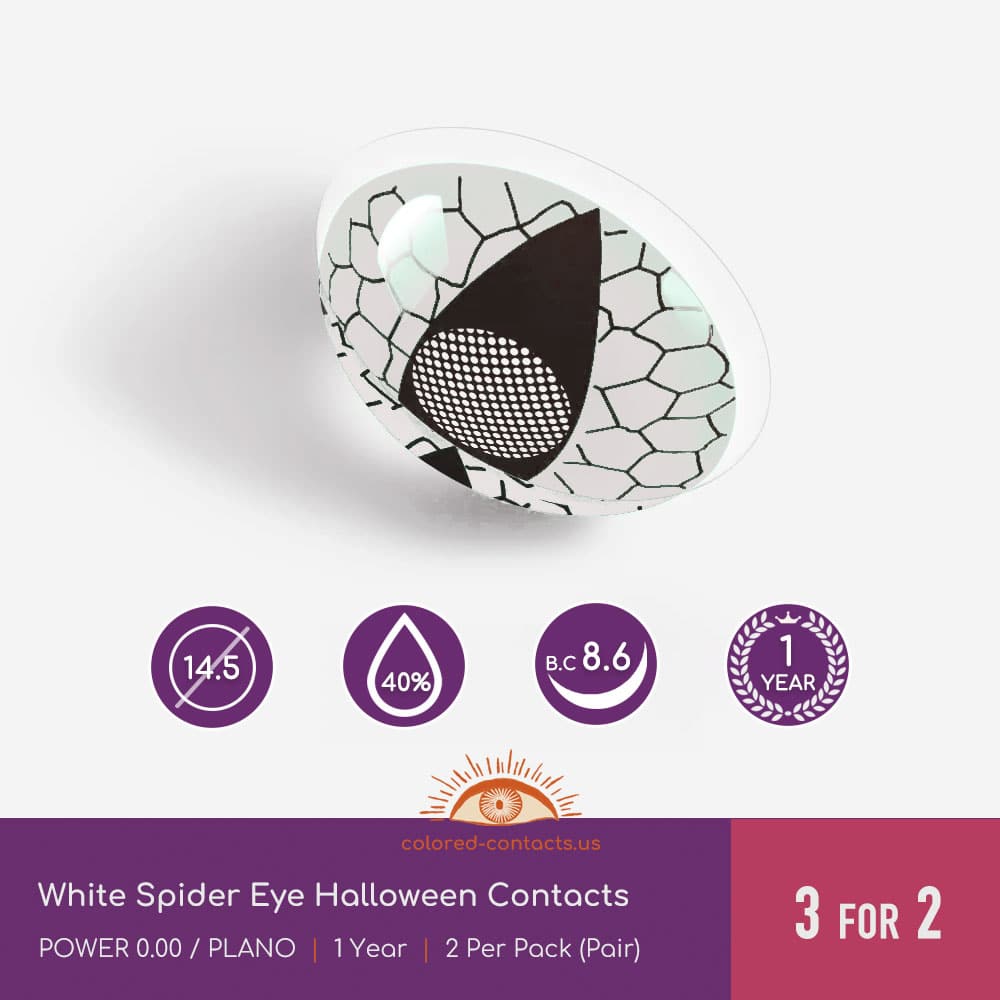 White Spider Eye Halloween Contacts - thumbnail 3