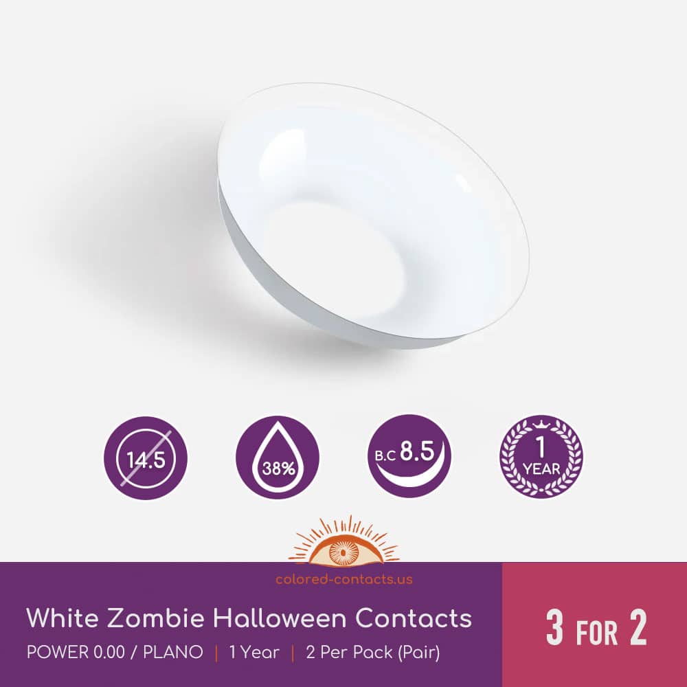 White Zombie Halloween Contacts - thumbnail 4