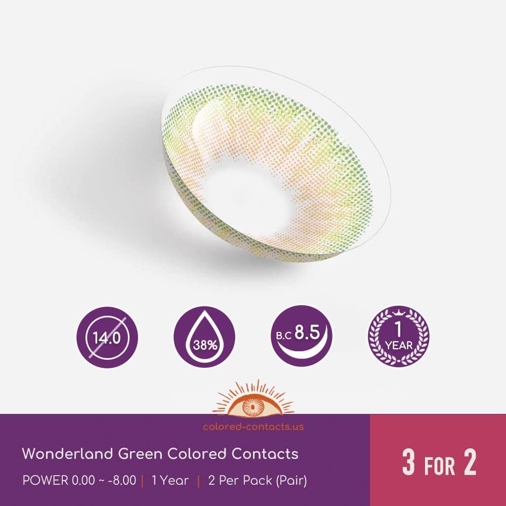Wonderland Green Colored Contacts - thumbnail 2