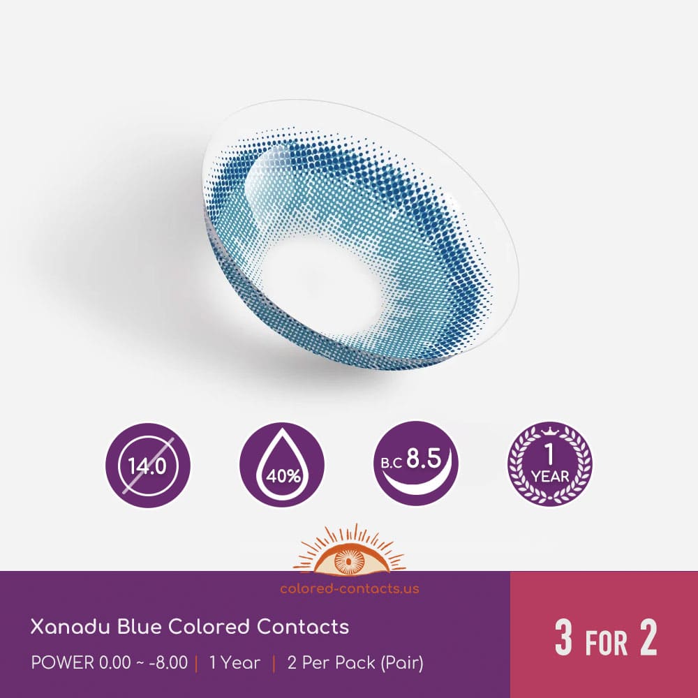Xanadu Blue Colored Contacts - thumbnail 3