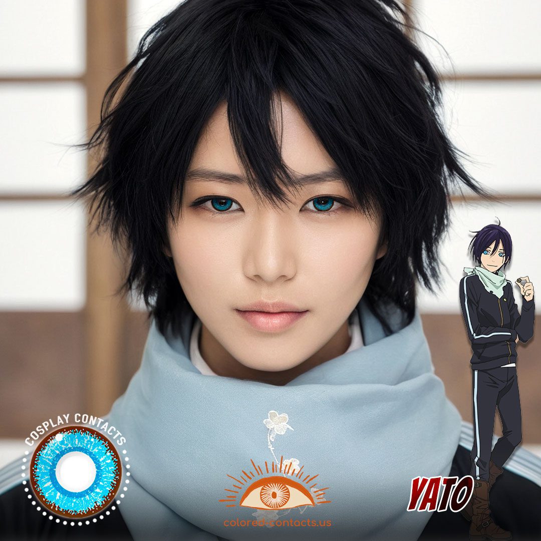Noragami: Yato Cosplay Blue Contact Lenses - image 1