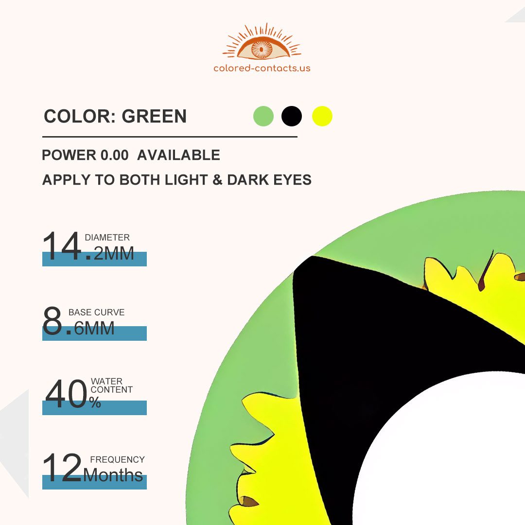 Yellow Green Cat Eye Contacts - thumbnail 3
