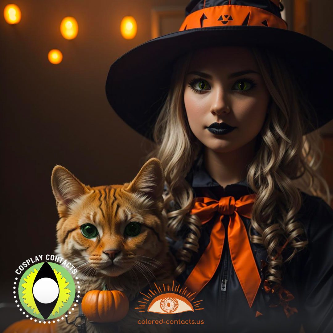 Yellow Green Cat Eye Contacts - image 1