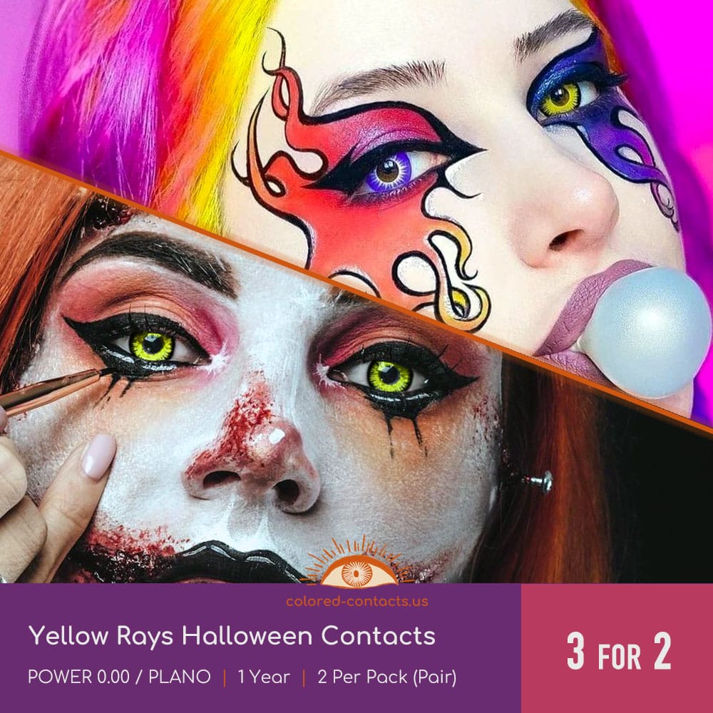 Yellow Rays Halloween Contacts - thumbnail 2