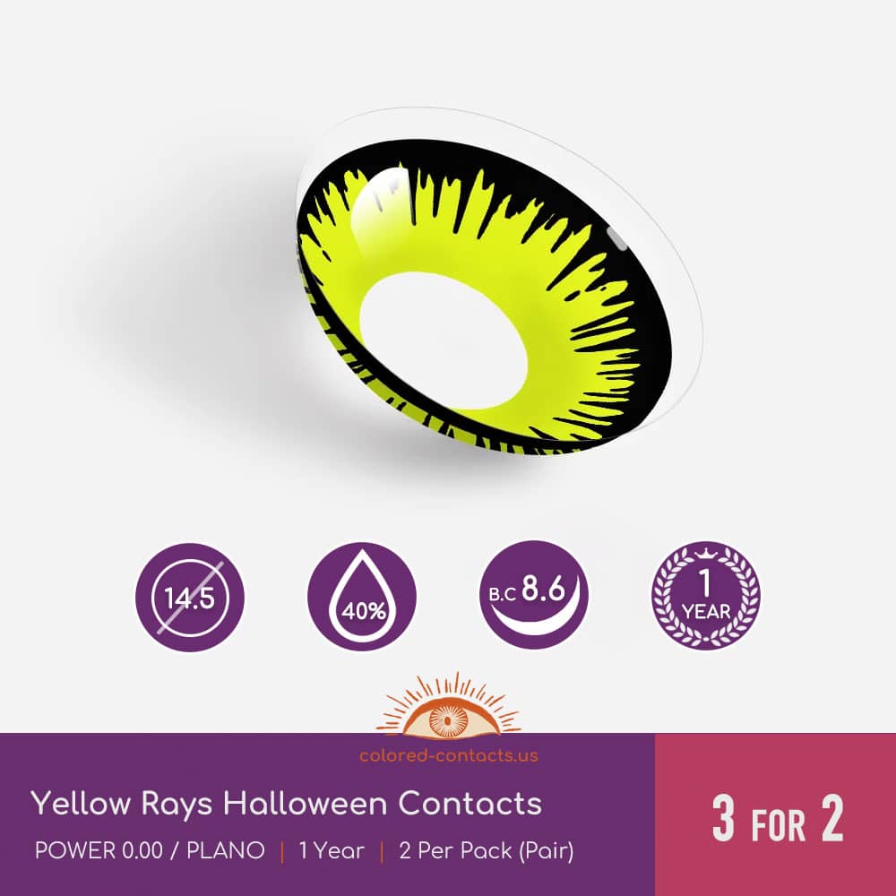 Yellow Rays Halloween Contacts - thumbnail 3