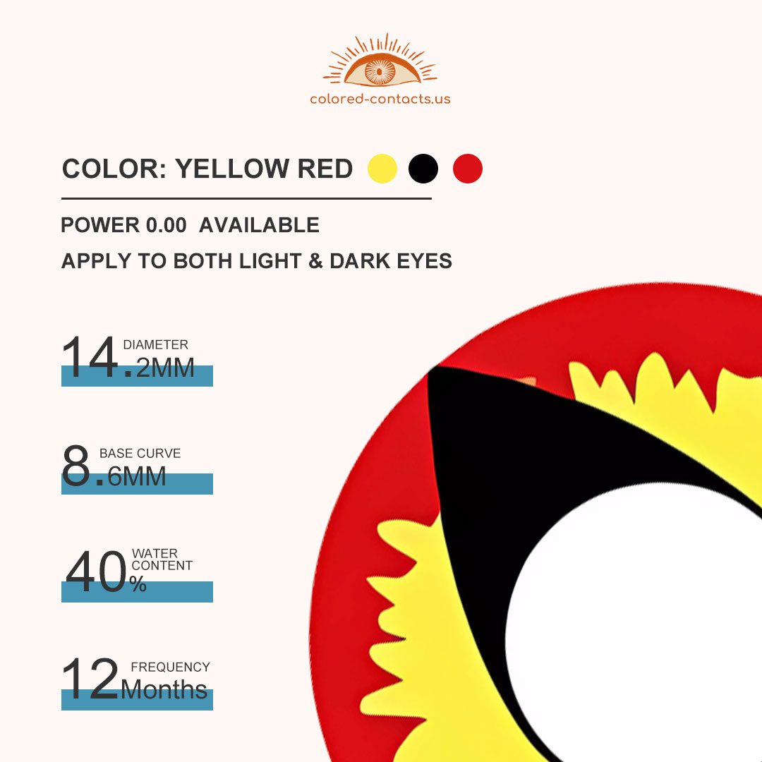Yellow Red Cat Eye Contacts - thumbnail 3