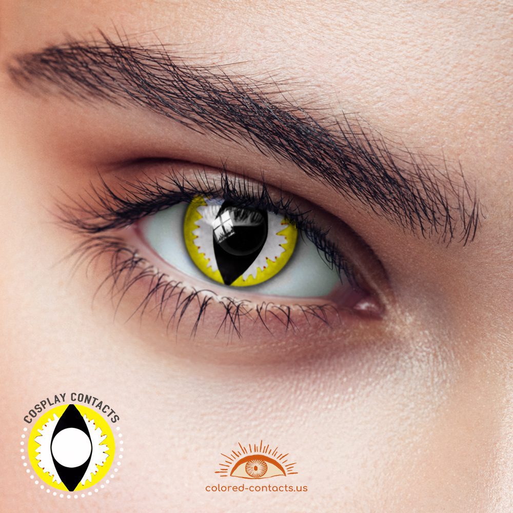 Yellow White Cat Eye Contacts - thumbnail 2