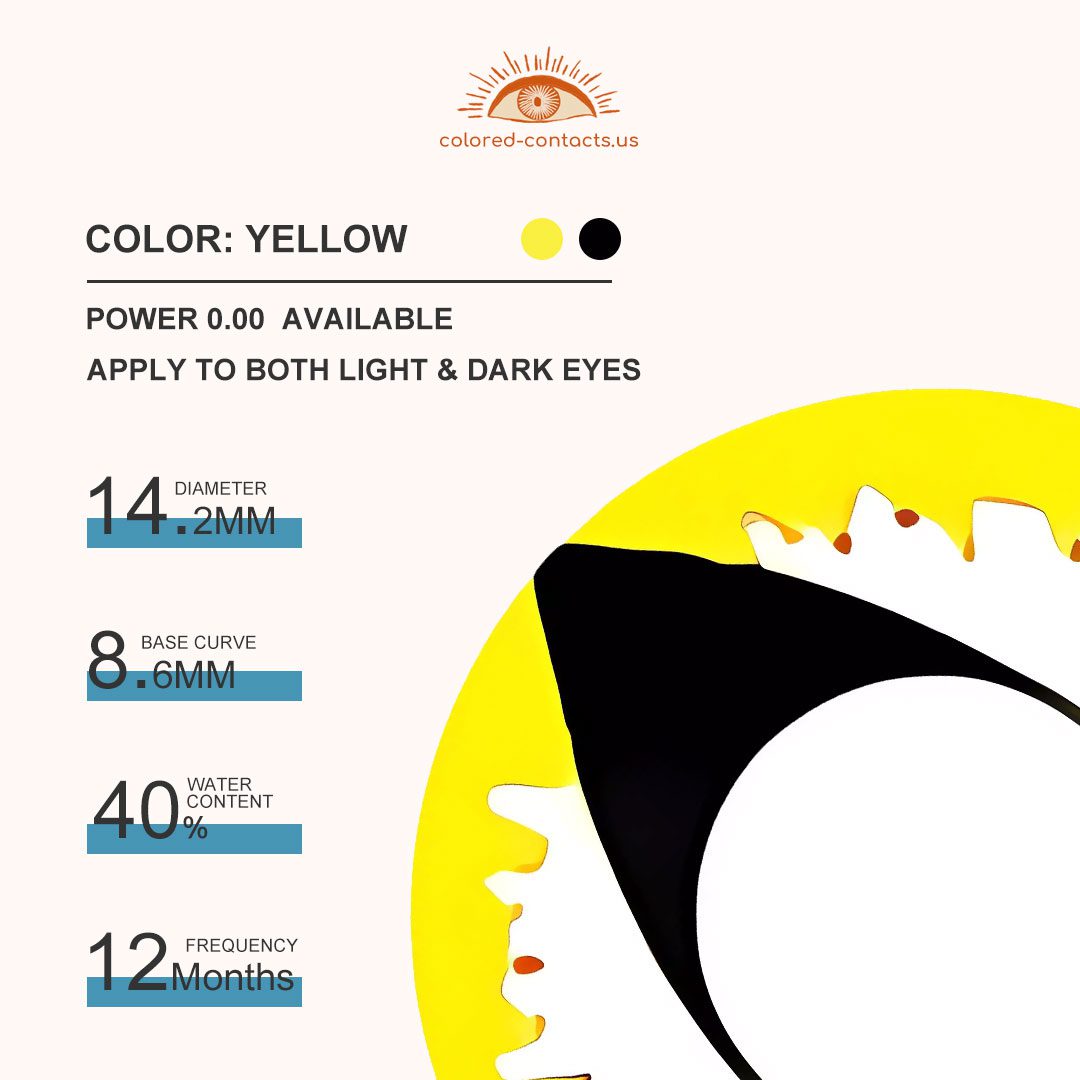 Yellow White Cat Eye Contacts - thumbnail 3