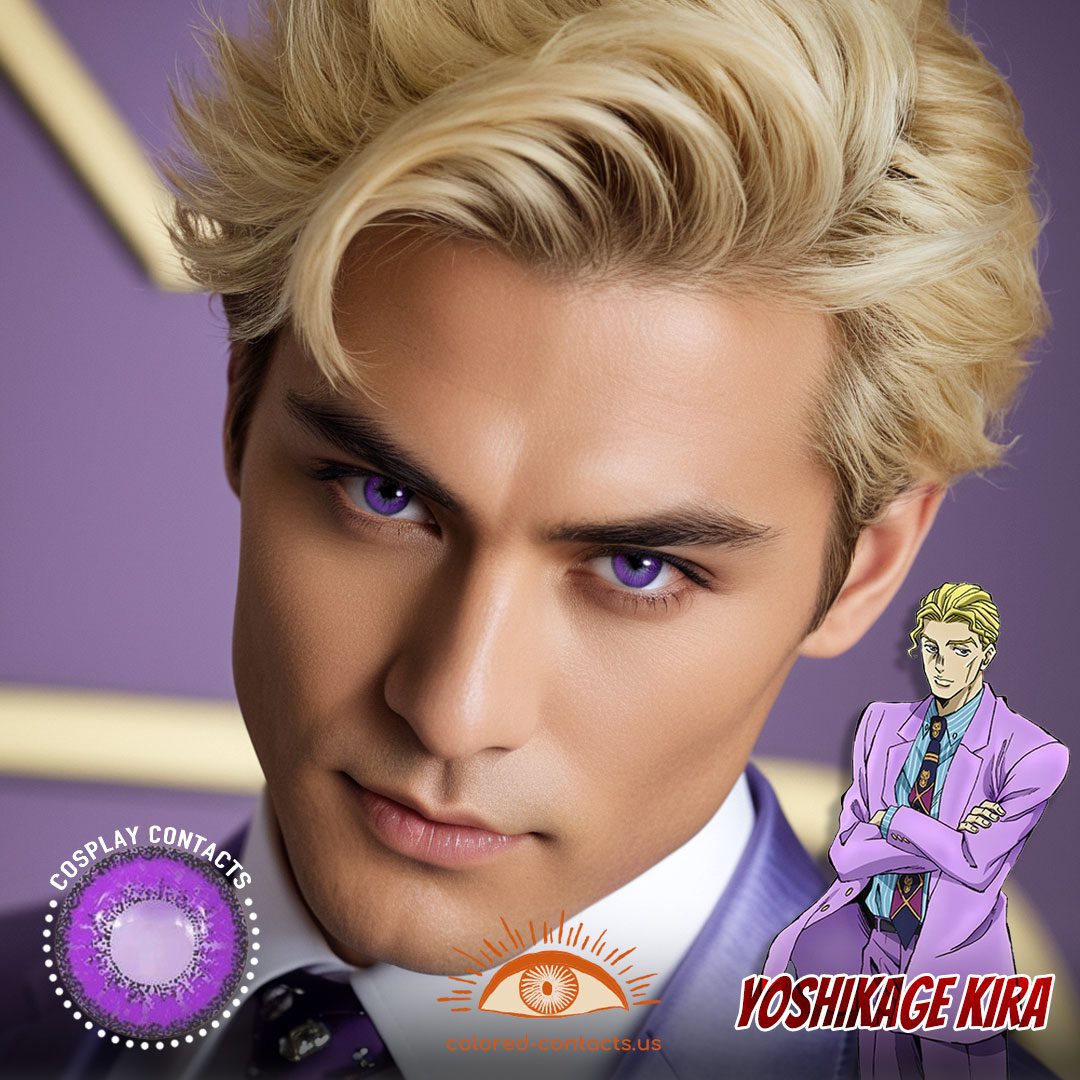 JoJo’s Bizarre: Yoshikage Kira Cosplay Purple Contact Lenses - image 1