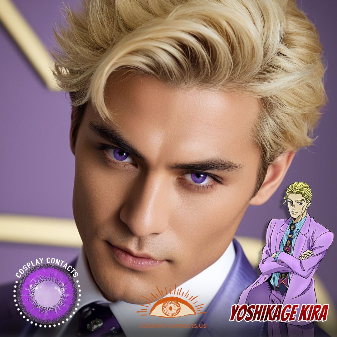 JoJo's Bizarre: Yoshikage Kira Cosplay Purple Contact Lenses - image 1