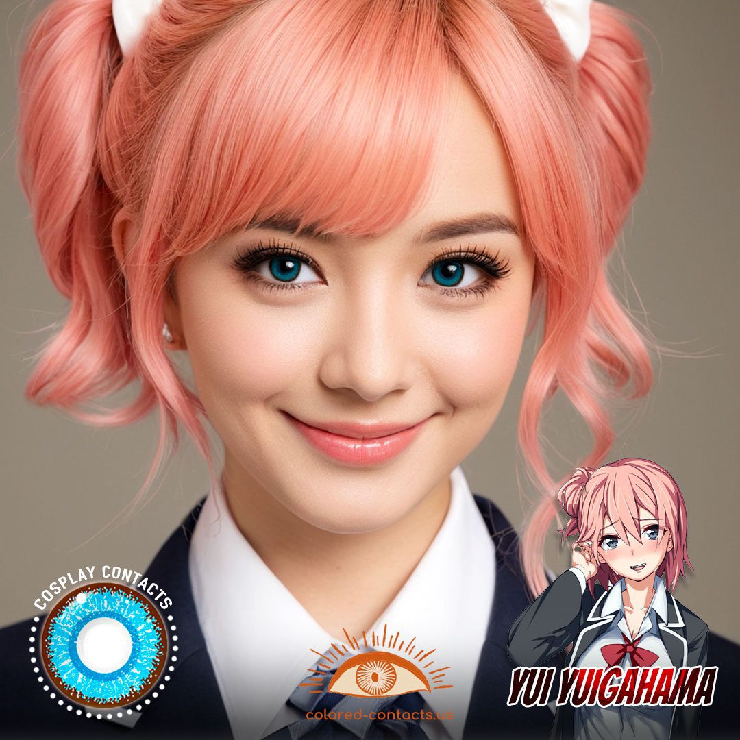 OreGairu: Yui Yuigahama Cosplay Blue Contact Lenses - image 1