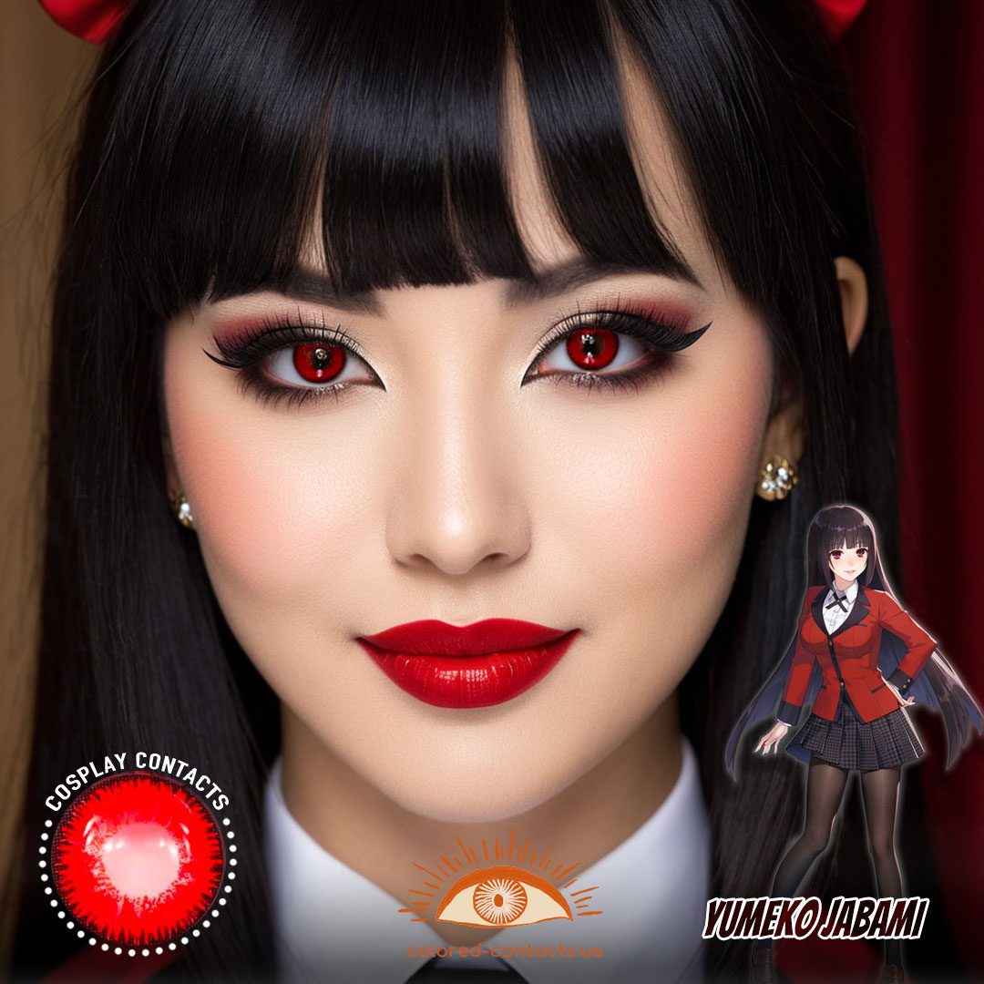 Kakegurui: Yumeko Jabami Cosplay Red Contact Lenses - image 1
