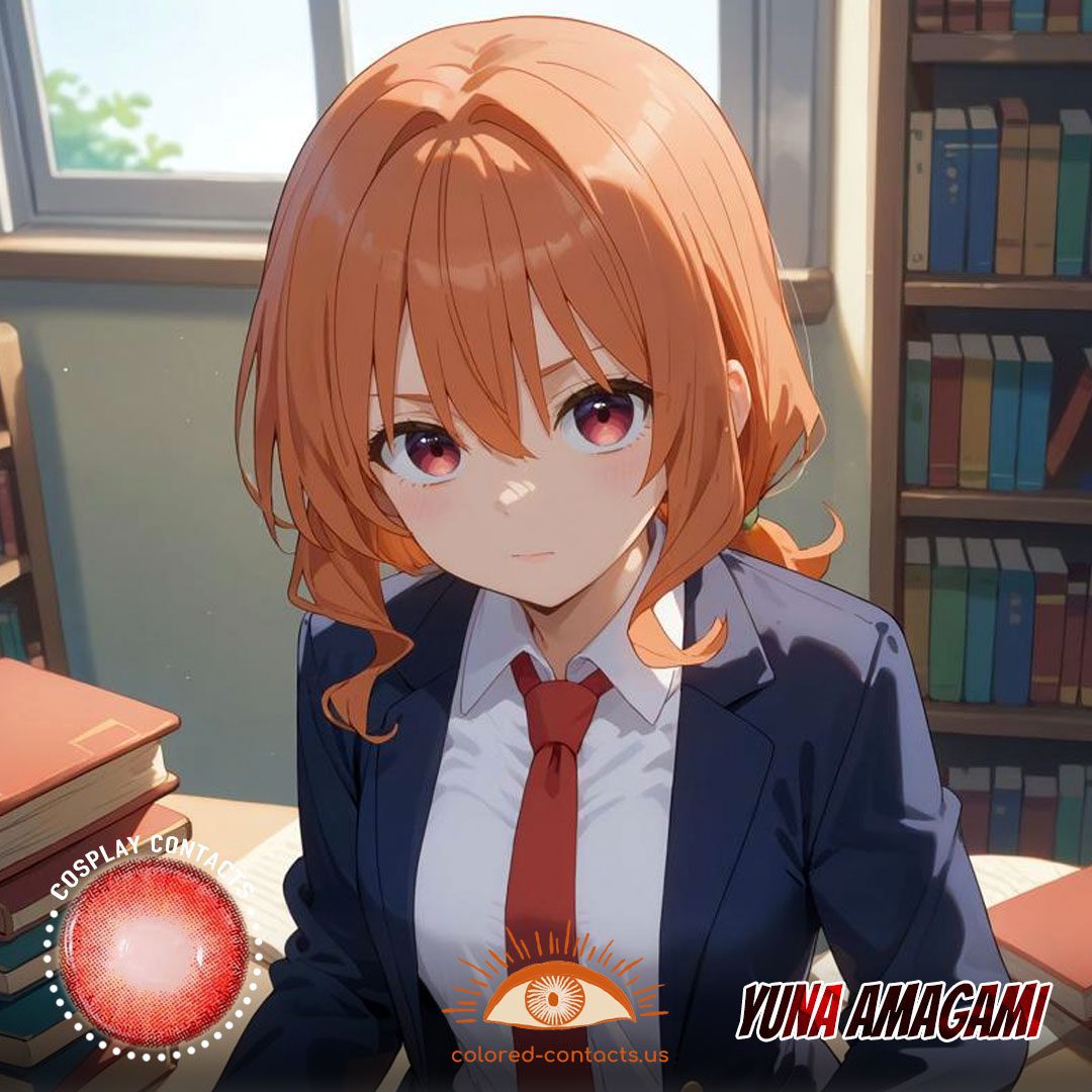 Amagami Sister: Yuna Amagami Cosplay Red Contact Lenses - image 1