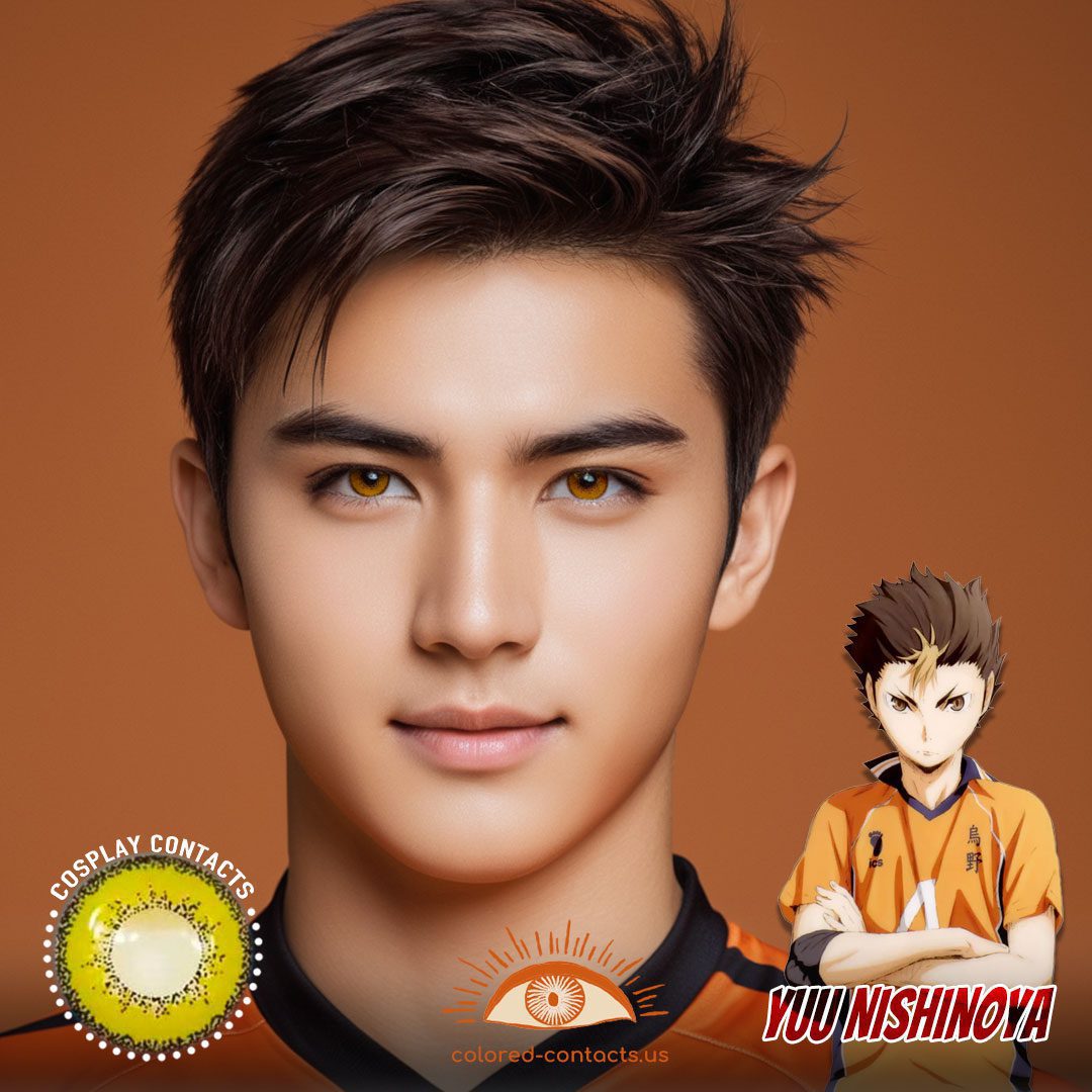 Haikyū!! Yuu Nishinoya Cosplay Brown Contact Lenses - image 1