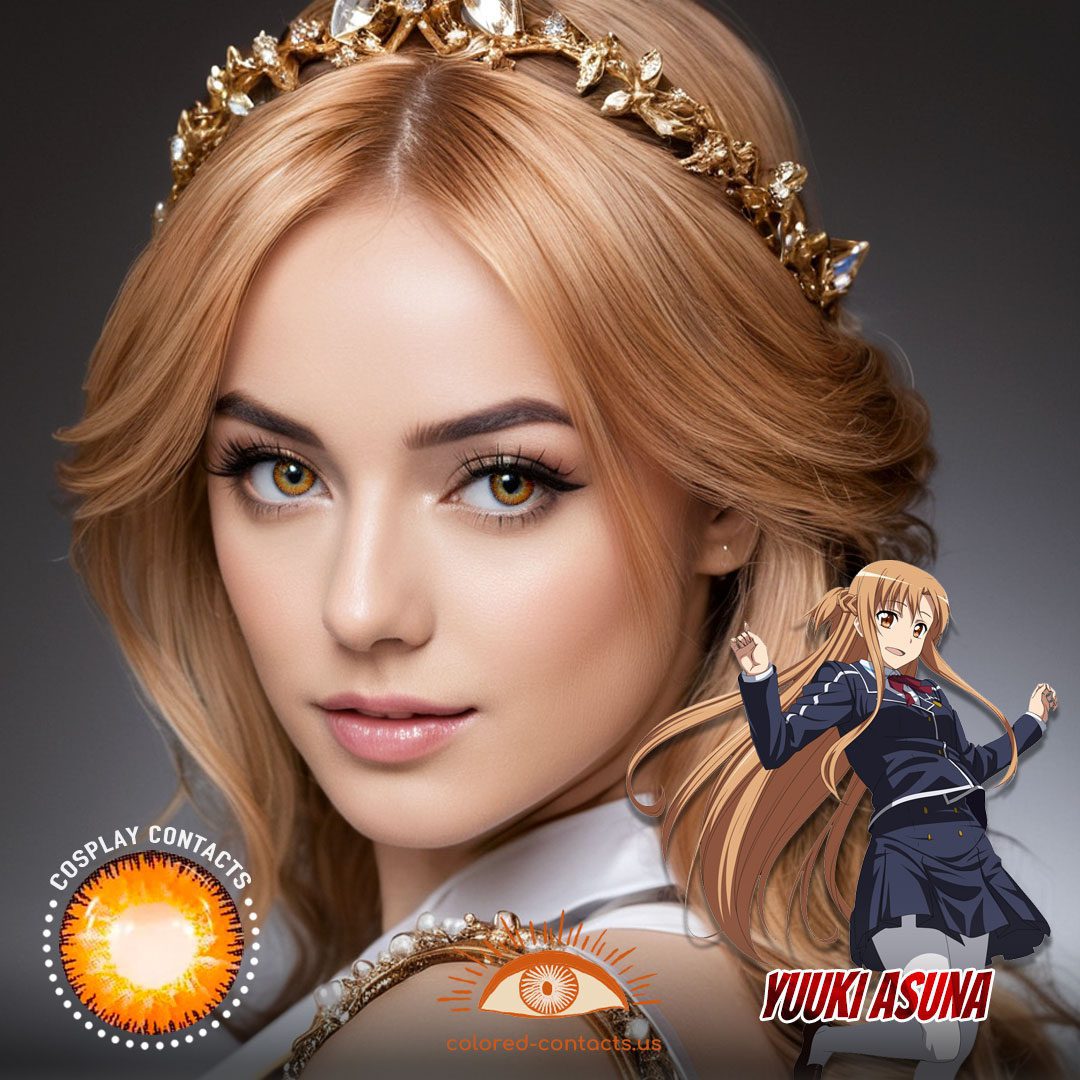 Sword Art Online: Yuuki Asuna Cosplay Brown Contact Lenses - image 1