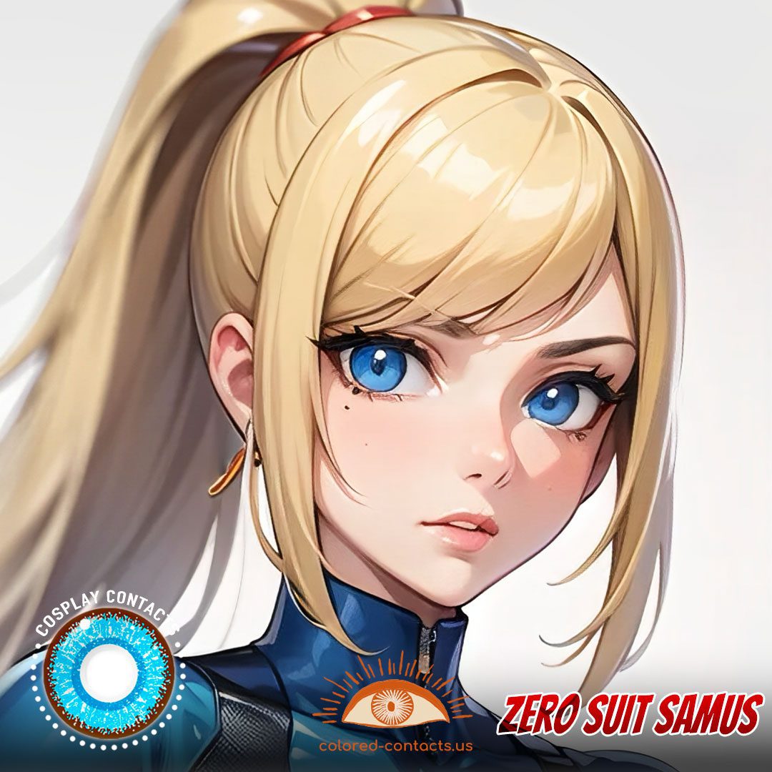 Zero Suit Samus Cosplay Blue Contact Lenses - image 1