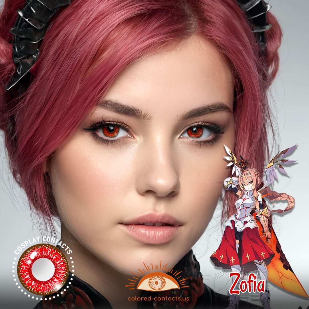 Houkai Gakuen 2 : Zofia Cosplay Red Contact Lenses - image 1