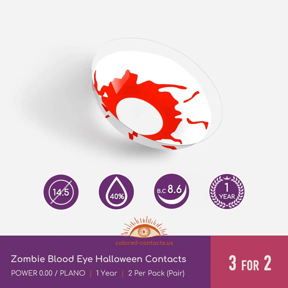 Zombie Blood Eye Halloween Contacts - thumbnail 3