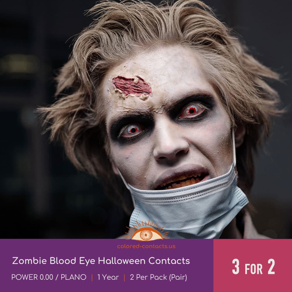 Zombie Blood Eye Halloween Contacts - thumbnail 2