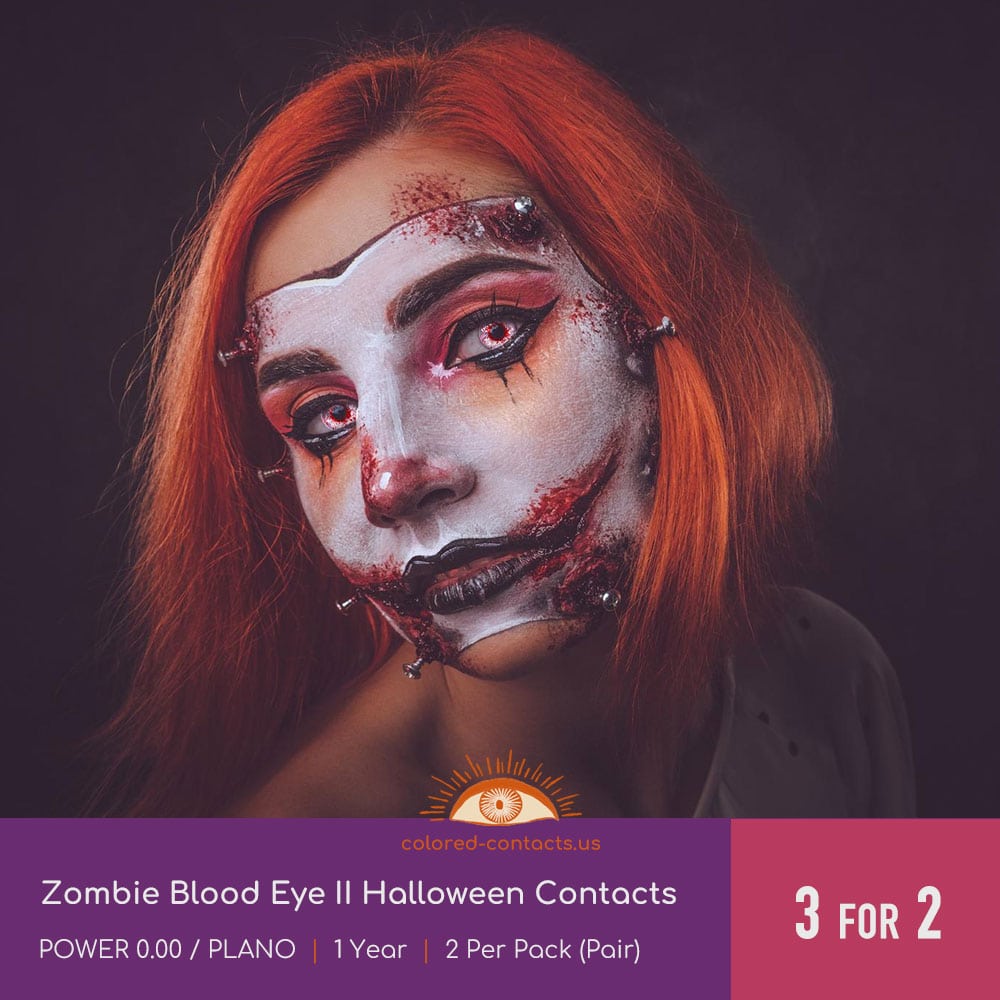 Zombie Blood Eye II Halloween Contacts - thumbnail 2