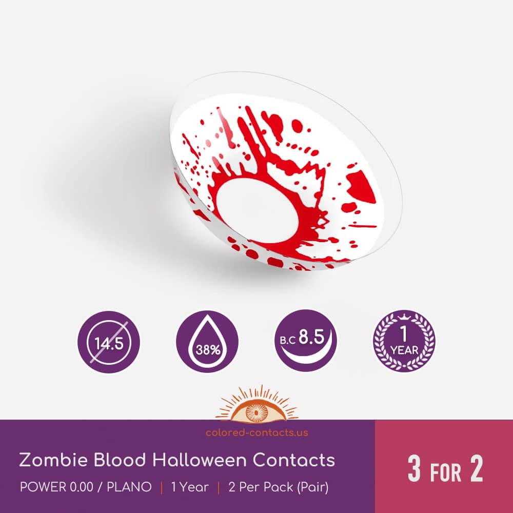 Zombie Blood Halloween Contacts - thumbnail 3