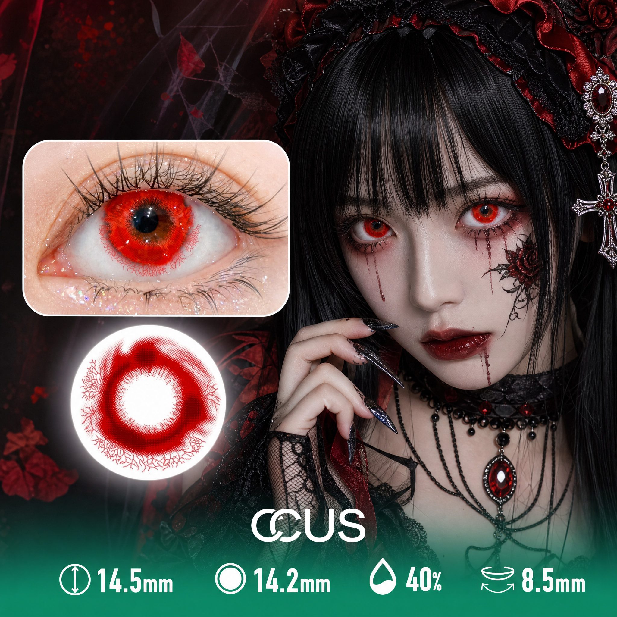 Bloodshot Veins Red Halloween horror Contact Lenses - image 1