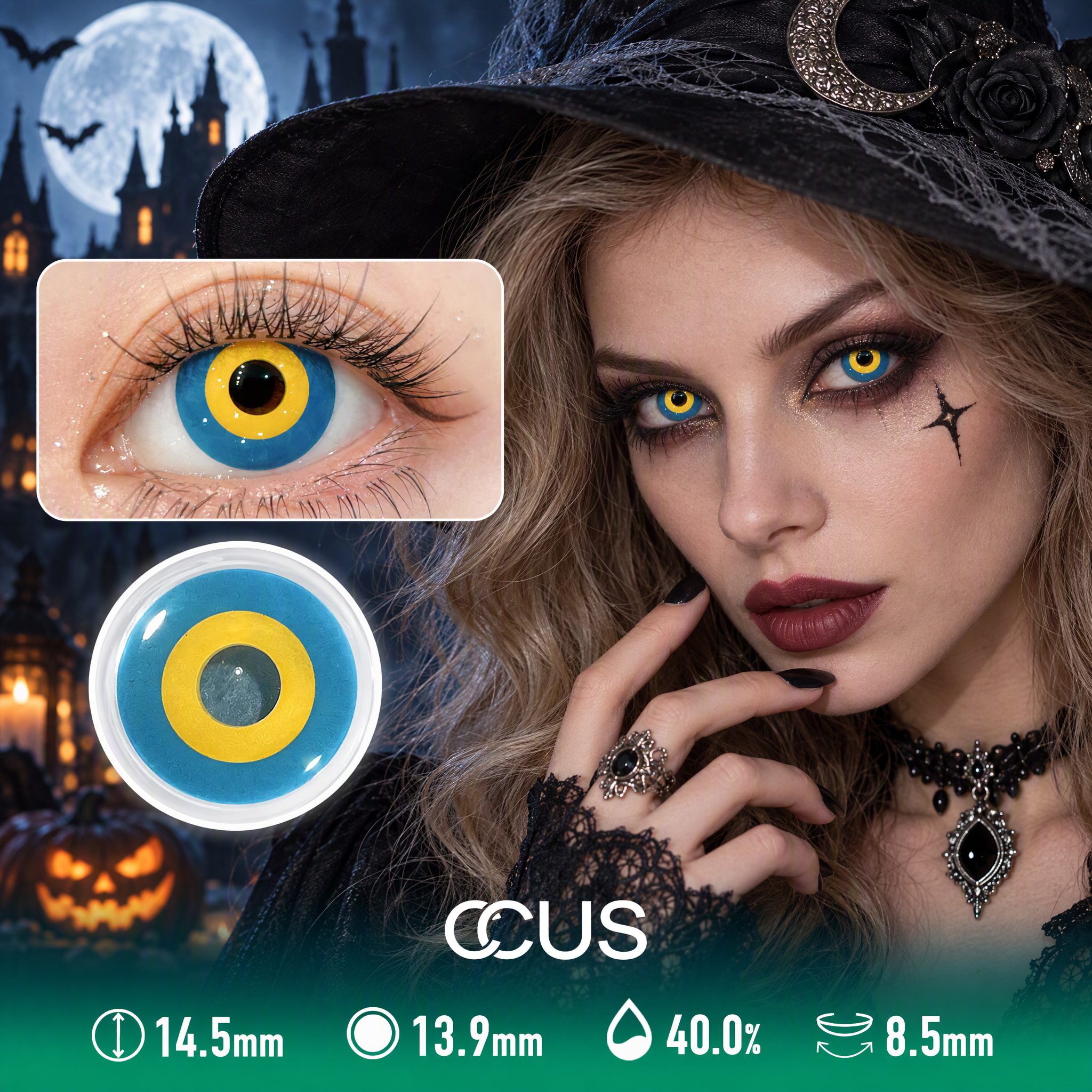 Bullseye Iris Cartoon Comic Yellow Cosplay Contact Lenses - image 1