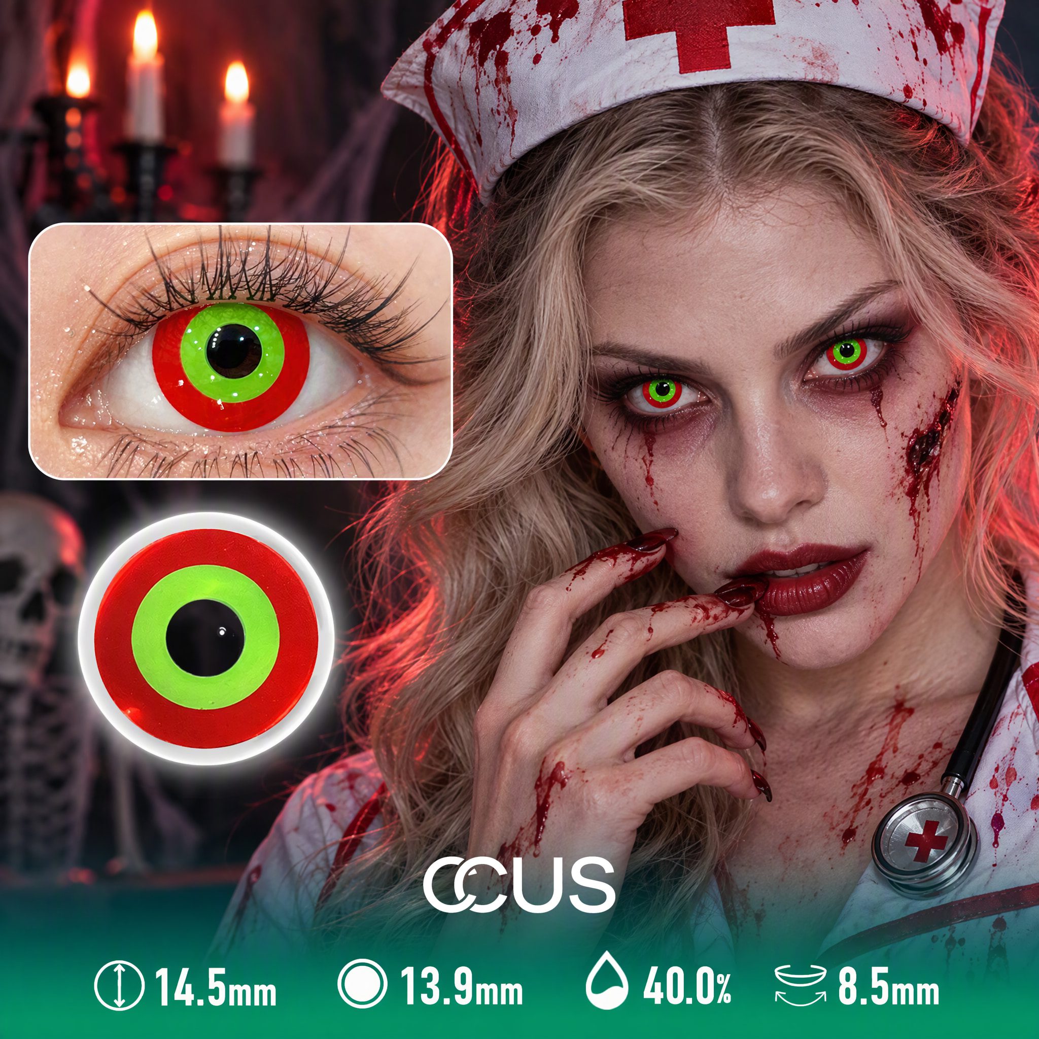 Concentric Bullseye Target Crazy Red crazy lens Contact Lenses - image 1