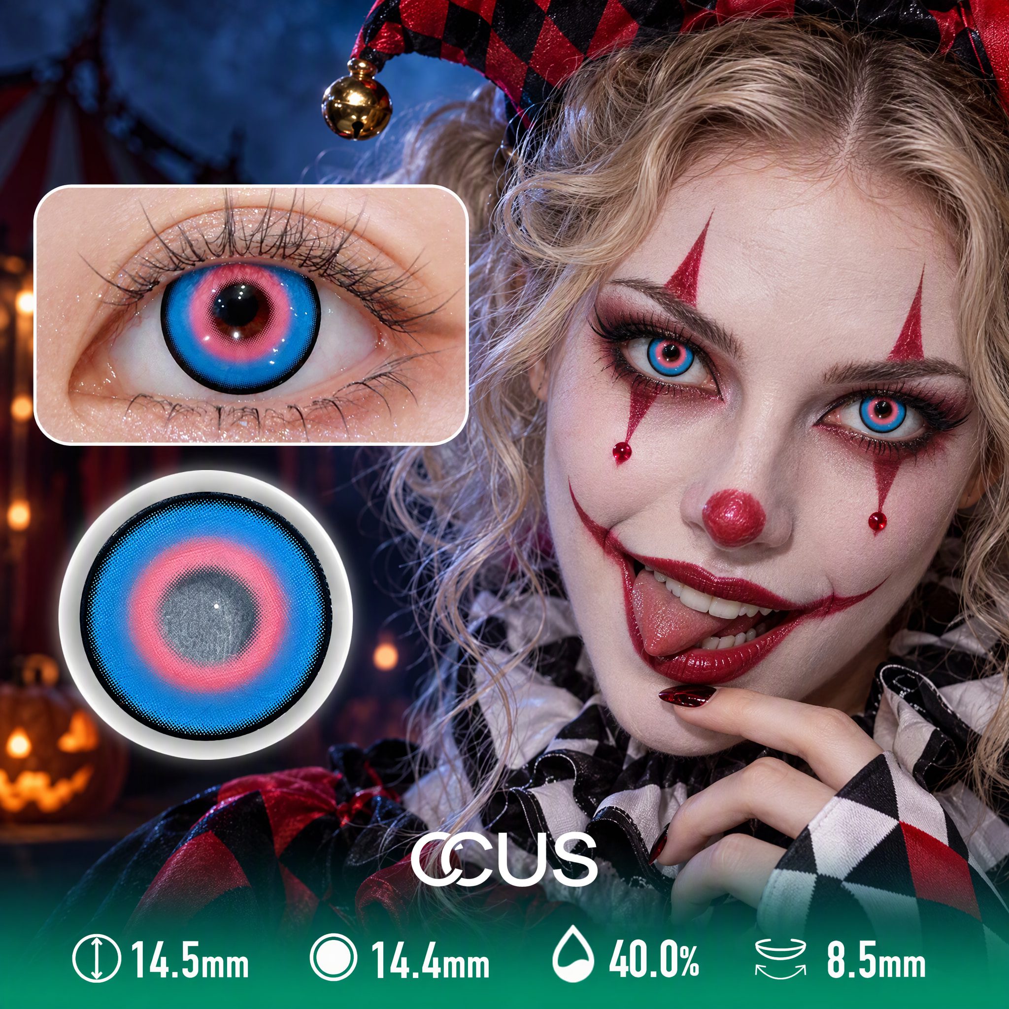 Hypnotic Bullseye Vortex Cyber Blue Contact Lenses - image 1