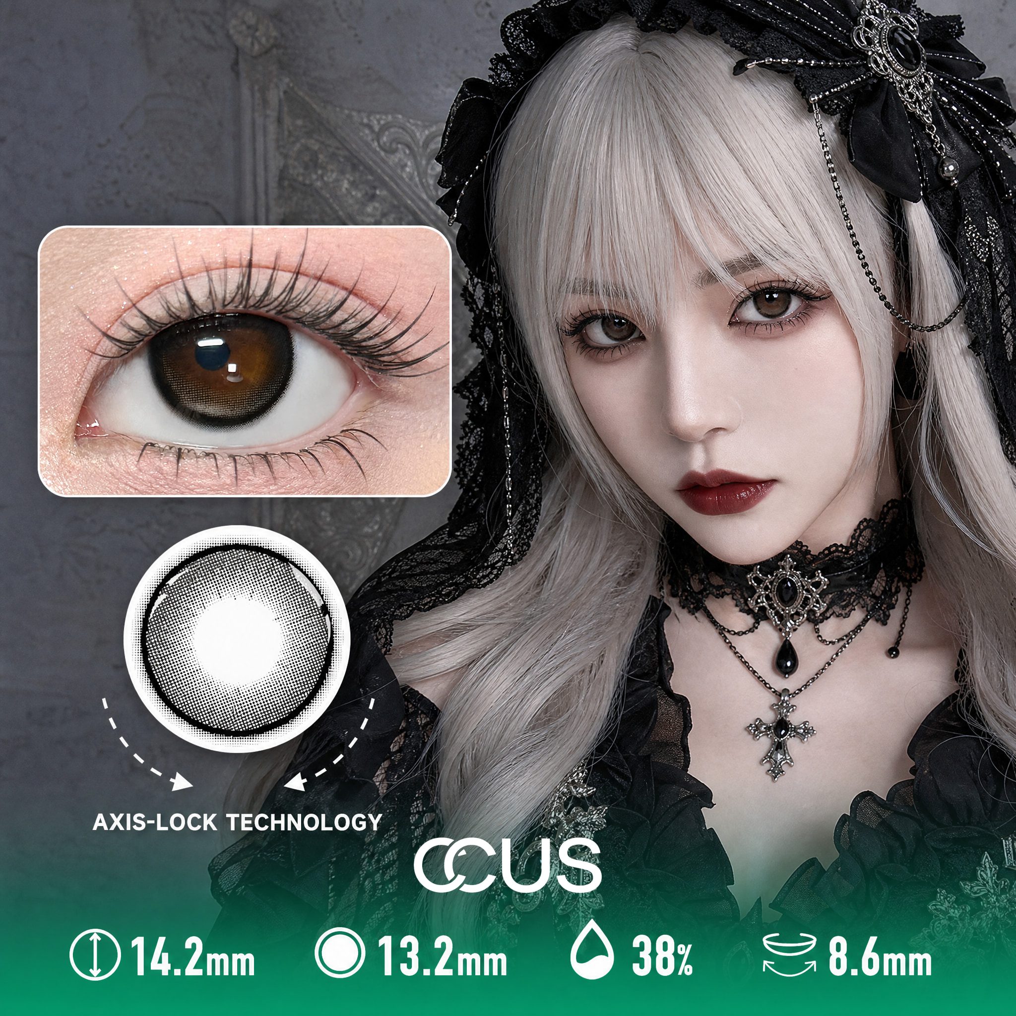Kyoto Mist Charcoal Black Contact Lenses - image 1