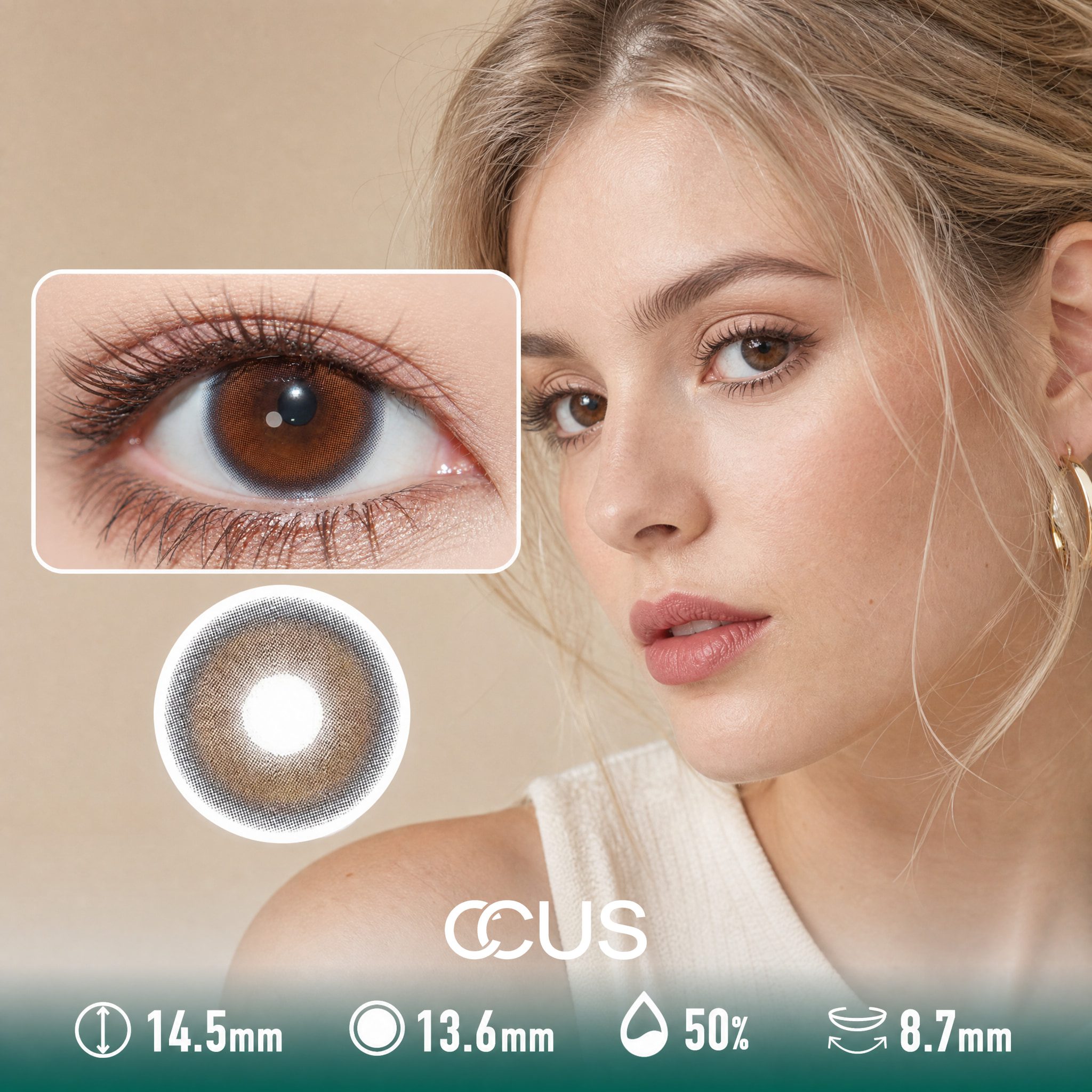 Lisbon Amber Silk Brown Contact Lenses - image 1