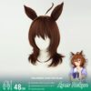 Agnes Tachyon Cosplay Wig – Premium Brown Hair with Ears - thumbnail 1