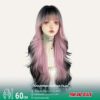 Split-Color Long Wavy Wig – Pink and Black - thumbnail 1