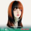 Split-Color Orange and Black Wig - thumbnail 1
