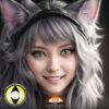 Yellow White Cat Eye Contacts - thumbnail 1