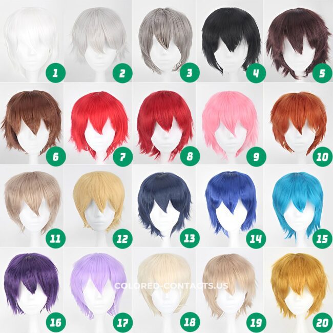 30cm Short Cosplay Wig Collection – 20 Colors