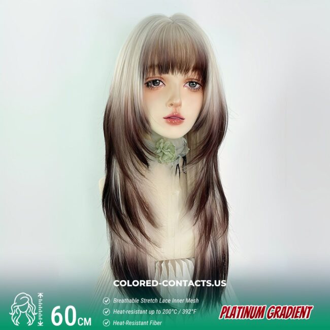 Platinum Gradient Cosplay Wig – Ethereal Fade Collection
