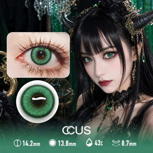 Confetti Green Party Contact Lenses