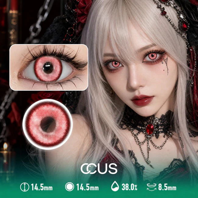Confetti Red Party Contact Lenses