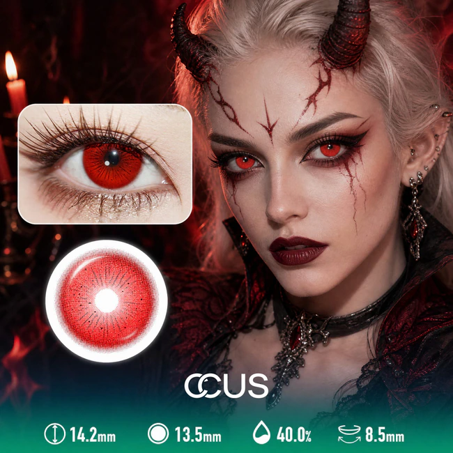 High Saturation Iris Red Halloween Contact Lenses