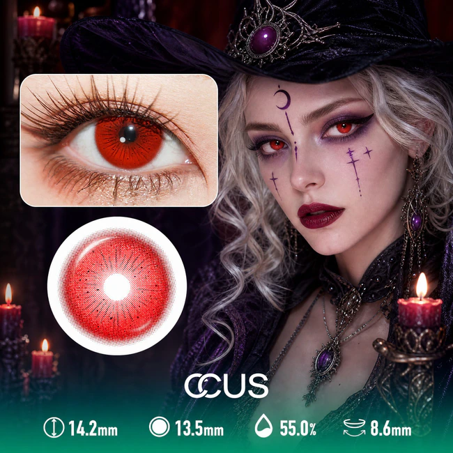 Highly Saturated Red Halloween Contact Lenses