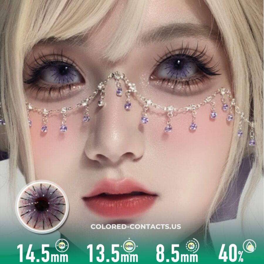 Purple Spider Web Colored Contacts  | 4-Piece Set - image 1