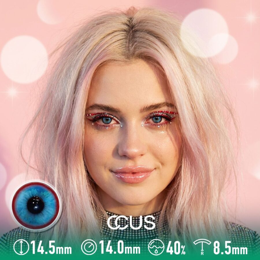 Red Rim Ice Blue Colored Contacts - image 1