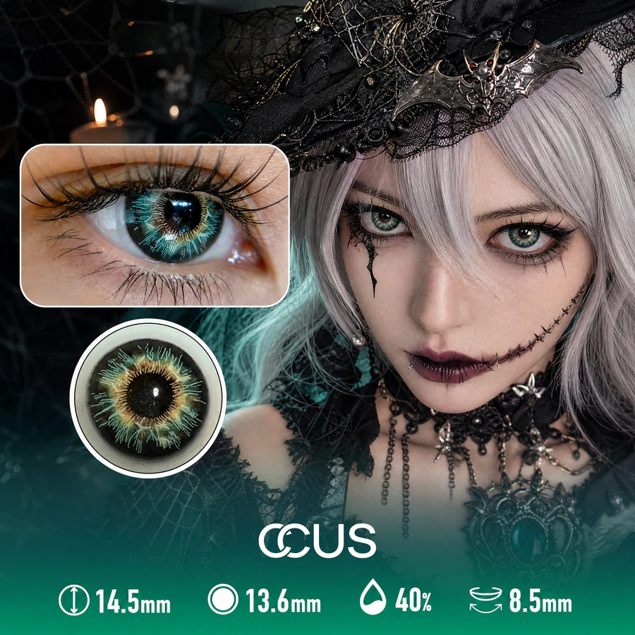 Branching Roots Halloween Green gothic veined organic Contact Lenses - image 1