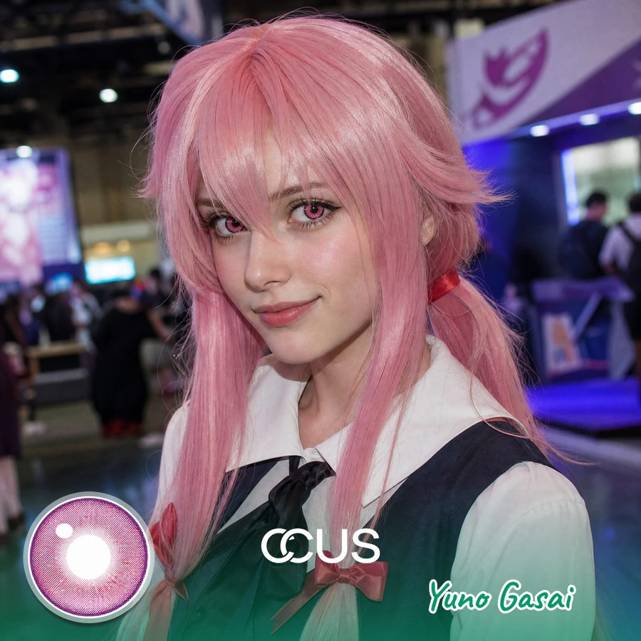 FD : Yuno Gasai Cosplay Pink Contact Lenses - image 1