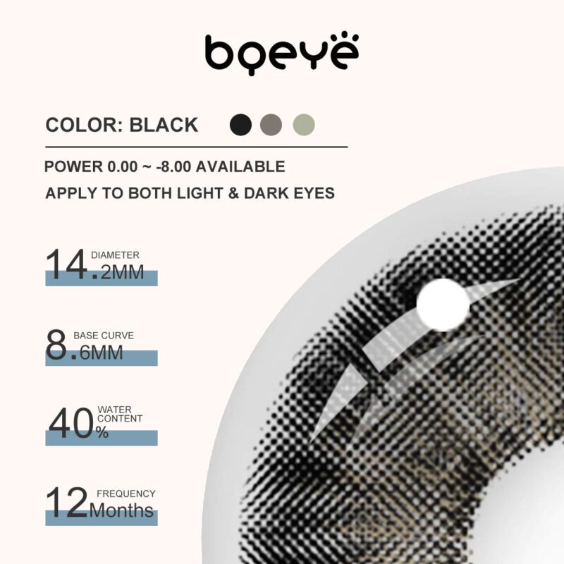 Colored Contacts - Bqeye Magnificent Black Colored Contact Lenses
