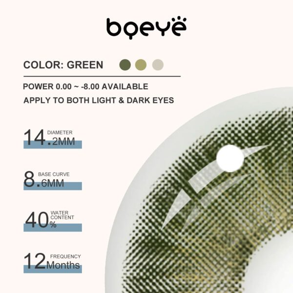 Colored Contacts - Bqeye Magnificent Amazonia Green Colored Contact Lenses